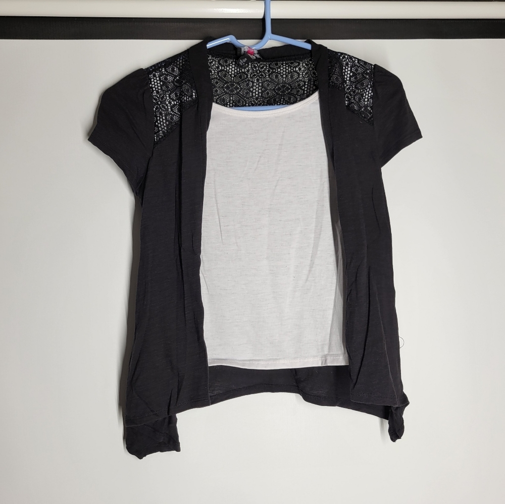 by and by Girls Lightweight Lace Tee Shirt